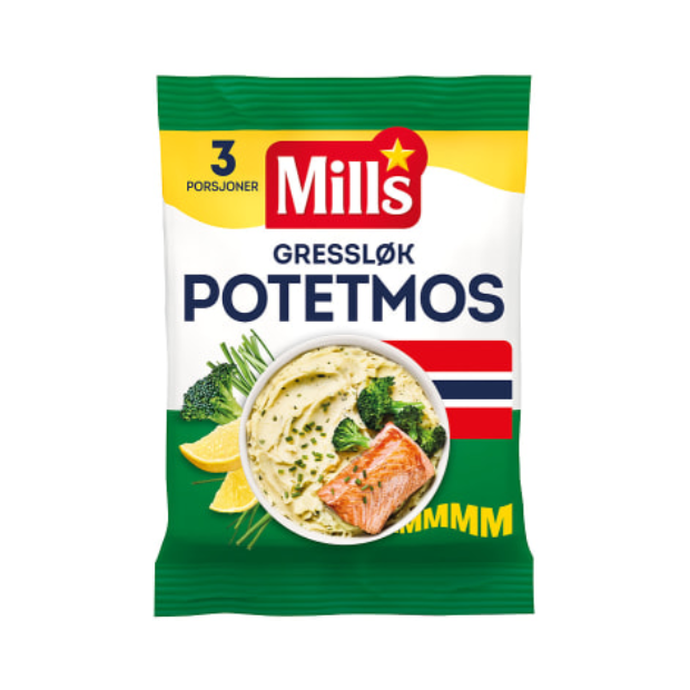 ミルズ マッシュポテト チャイブ入り 90g – Potetmos med Gressløk