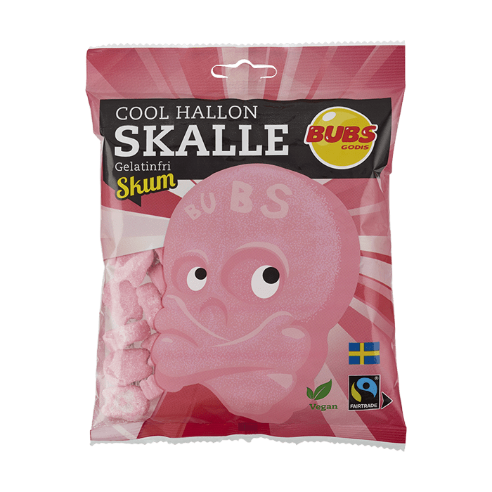 Bubs Cool Raspberry Skull Foam Minis 90g - Scandi Candy Swedish Candy Shop