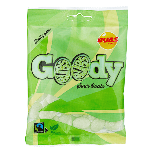 Bubs Goody Fruity Pear Sour Ovals 90g - Scandi Candy Swedish Candy Shop