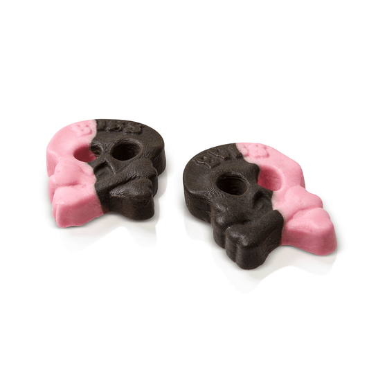 Bubs Raspberry/Liquorice Skull Foam - Bringebær/Lakris Skalle - Scandi Candy Swedish Candy Shop