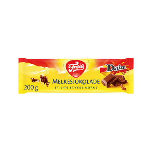 Freia Daim Milk Chocolate 200g – Melkesjokolade with Daim - Scandi Candy Swedish Candy Shop
