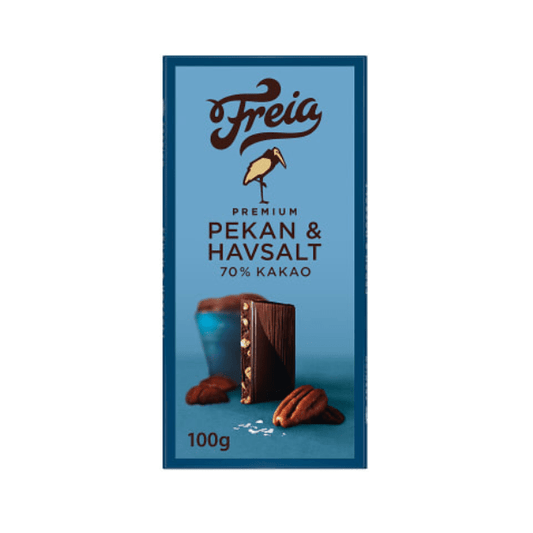 Freia Premium Dark Chocolate 70% with Pecan & Sea Salt 100g – Pekan & Havsalt - Scandi Candy Swedish Candy Shop