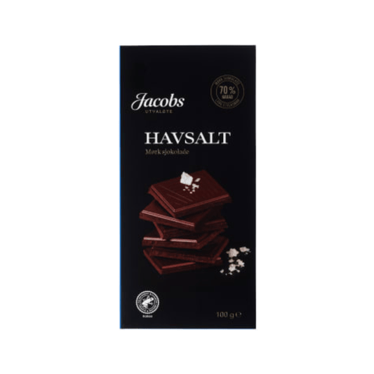 Jacobs Dark Chocolate 70% with Sea Salt 100g – Sjokolade Mørk 70% med Havsalt - Scandi Candy Swedish Candy Shop