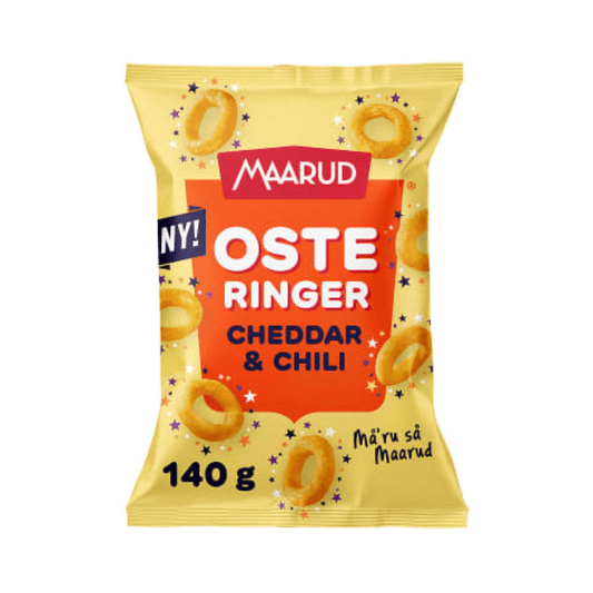 Maarud Osteringer Cheddar & Chili 140g – Osteringer Cheddar & Chili - Scandi Candy Swedish Candy Shop