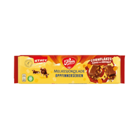 Milk Chocolate Cornflakes & Fudge & Sea Salt 190g (Freia) - Scandi Candy Swedish Candy Shop