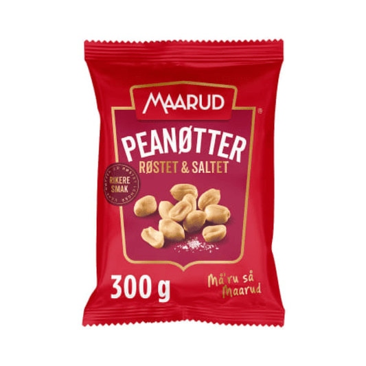 Peanuts Roasted & Salted 300g (Maarud) – Peanøtter Røstet & Saltet - Scandi Candy Swedish Candy Shop