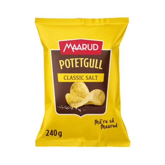 Salted Potato Chips 240g Maarud Potetgull Salt - Scandi Candy Swedish Candy Shop