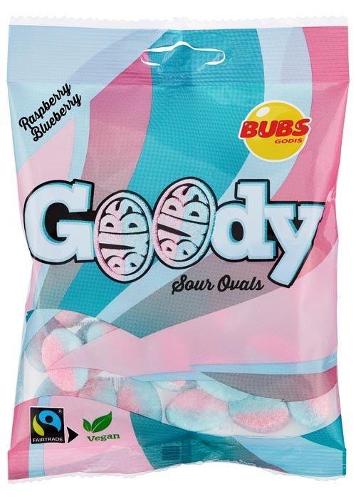 Bubs Goody Raspberry/Blueberry 90g - Scandi Candy Swedish Candy Shop