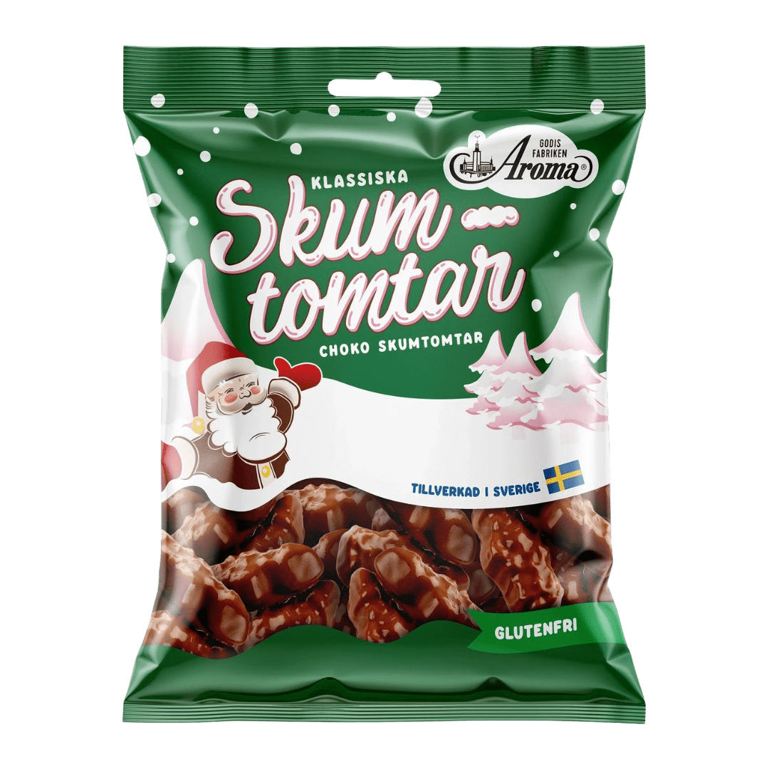Chocolate - Covered Foam Santas - Skumtomtar Choco 80g - Scandi Candy Swedish Candy Shop