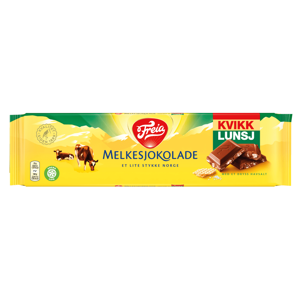 Freia Milk Chocolate with Kvikk Lunsj 200g - Scandi Candy Swedish Candy Shop