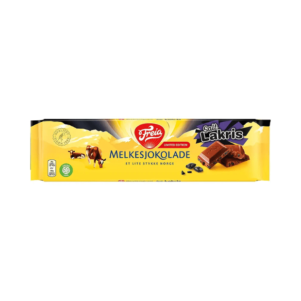 Freia Milk Chocolate with Licorice 190g – Melkesjokolade med Lakris - Scandi Candy Swedish Candy Shop