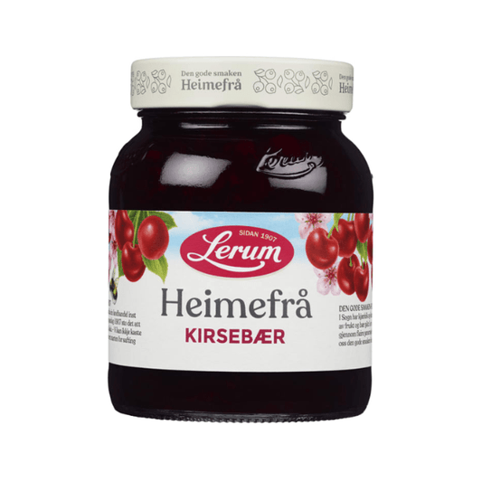 Homegrown Cherries Jam 390g - Lerum Kirsebær Heimefrå - Scandi Candy Swedish Candy Shop