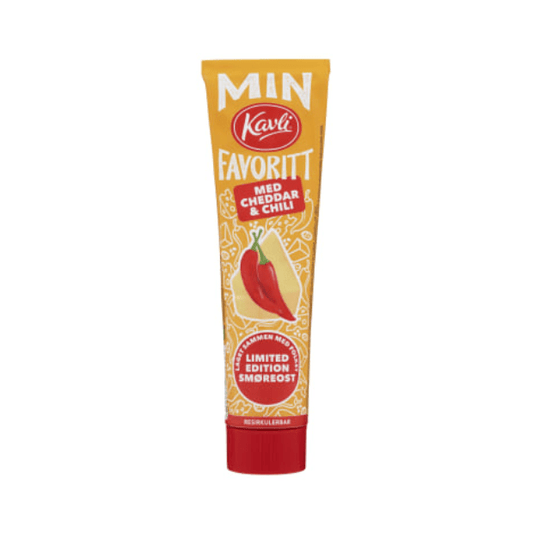 Kavli Cheddar & Chili Cheese 175g Tube – Cheddar & Chili Ost - Scandi Candy Swedish Candy Shop