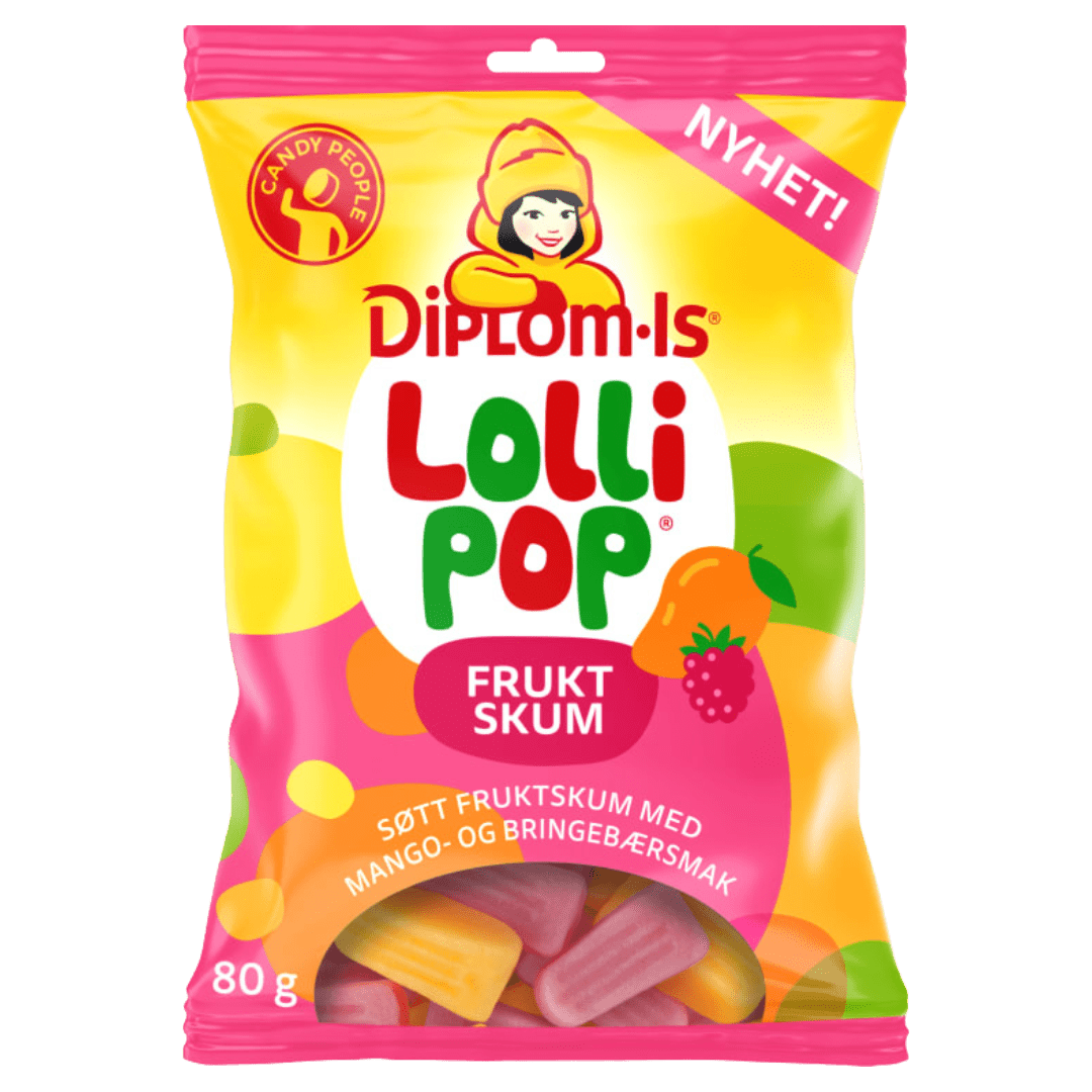 Lollipop Fruit foam 80g - Scandi Candy Swedish Candy Shop