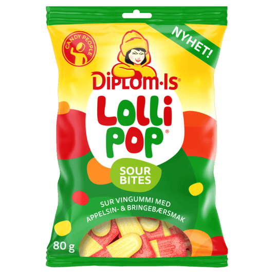 Lollipop Sour Bites 80g - Scandi Candy Swedish Candy Shop