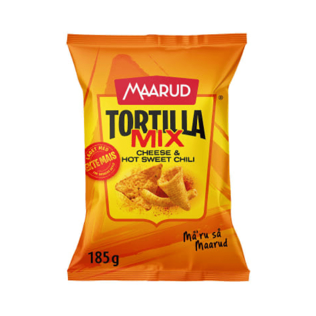 Maarud Tortilla Mix Cheese & Sweet Chili 185g - Scandi Candy Swedish Candy Shop