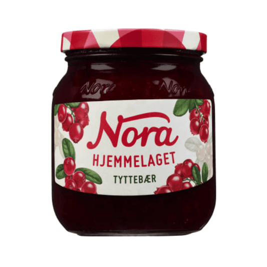 Nora Homemade Lingonberry Jam 400g – Hjemmelaget Tyttebærsyltetøy - Scandi Candy Swedish Candy Shop
