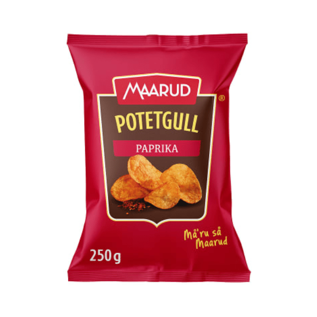 Potato Chips Paprika 250g Maarud Potetgull Paprika - Scandi Candy Swedish Candy Shop