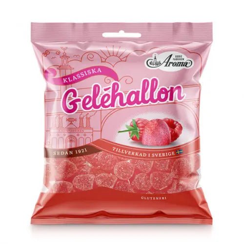 Raspberry Jelly Candies 80g - Gelehallon - Scandi Candy Swedish Candy Shop