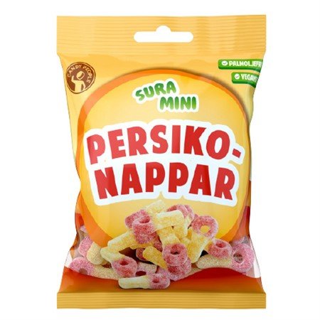 Sour Mini Peach Pacifiers 70g - Scandi Candy Swedish Candy Shop