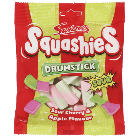 Squashies Drumstick Sour Cherry & Apple 140g - Scandi Candy Swedish Candy Shop