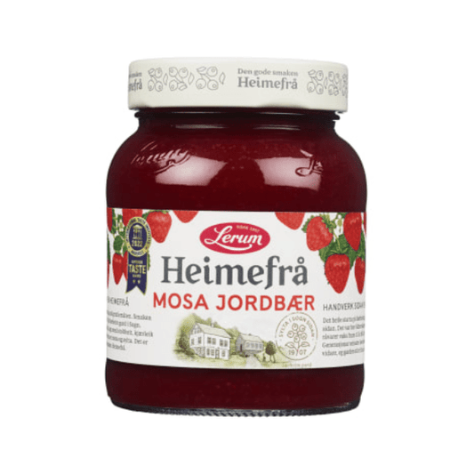 Strawberry Mosa Heimefrå 380g Lerum - Jordbær Mosa Heimefrå - Scandi Candy Swedish Candy Shop